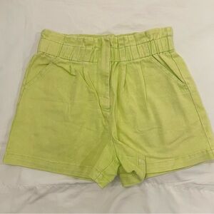 Lime Green Cotton Women's High Waisted Jean‎ Shorts Size Small